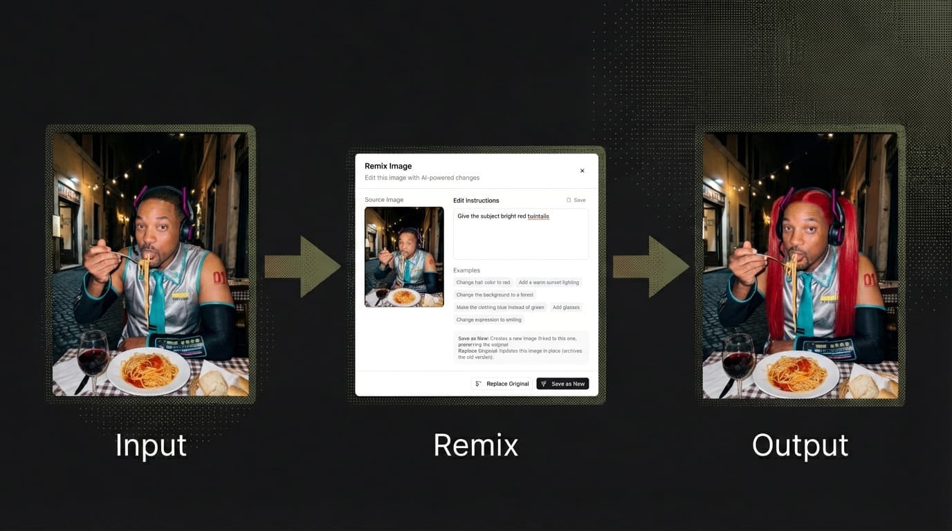 The remix flow in ImageGen