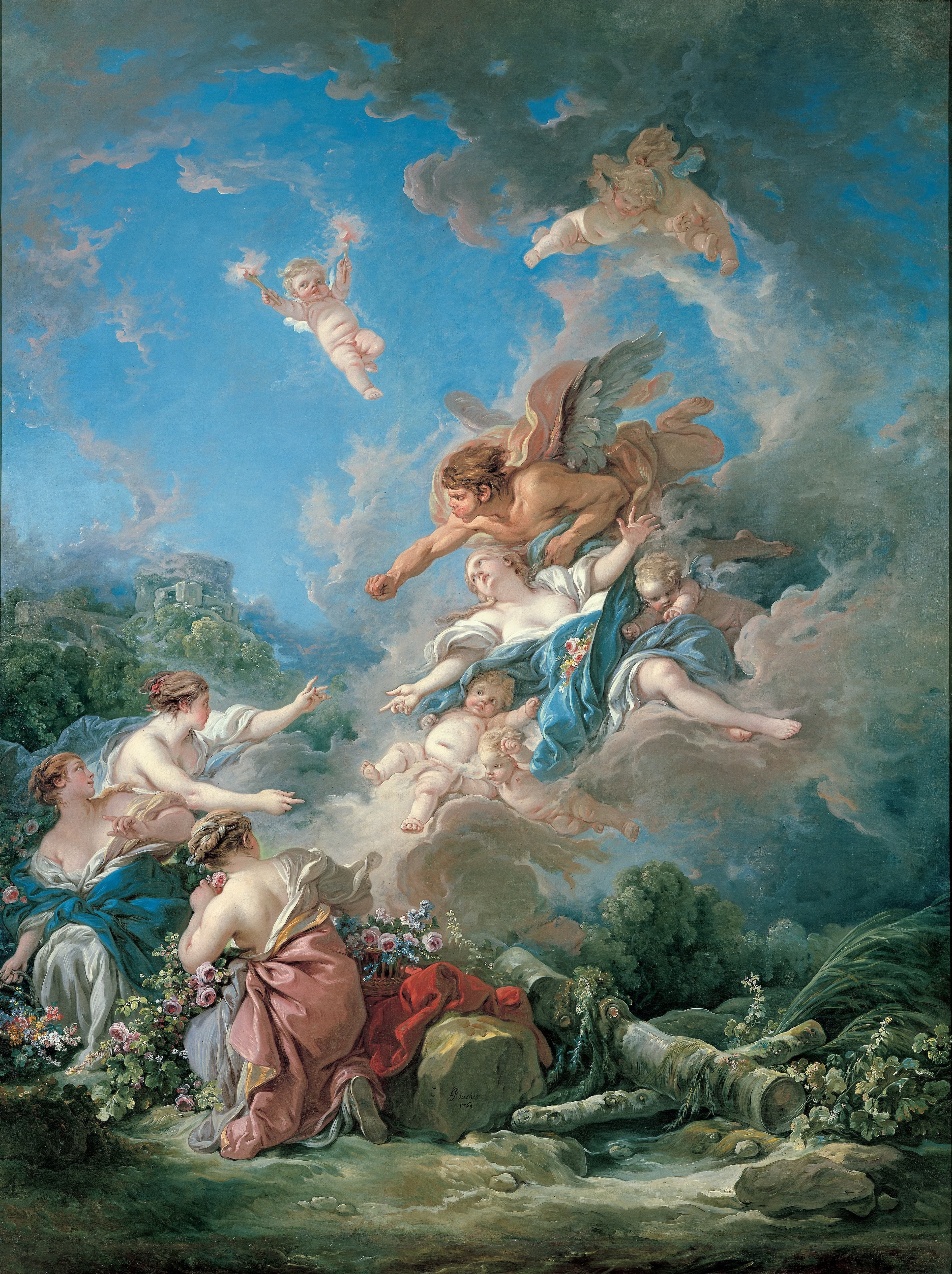 Boreas Abducting Oreithyia Francois Boucher