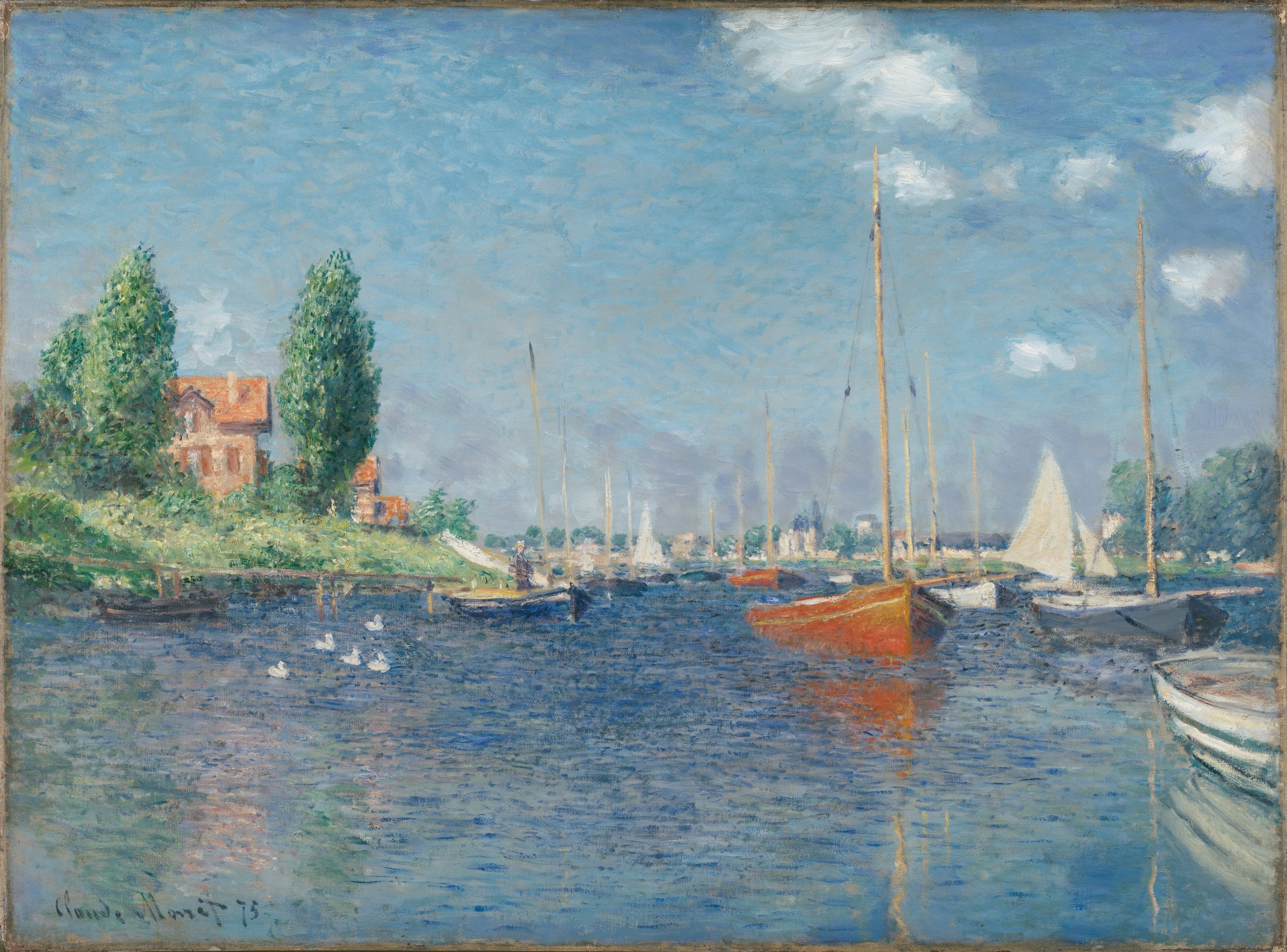 Red Boats Argenteuil Claude Monet
