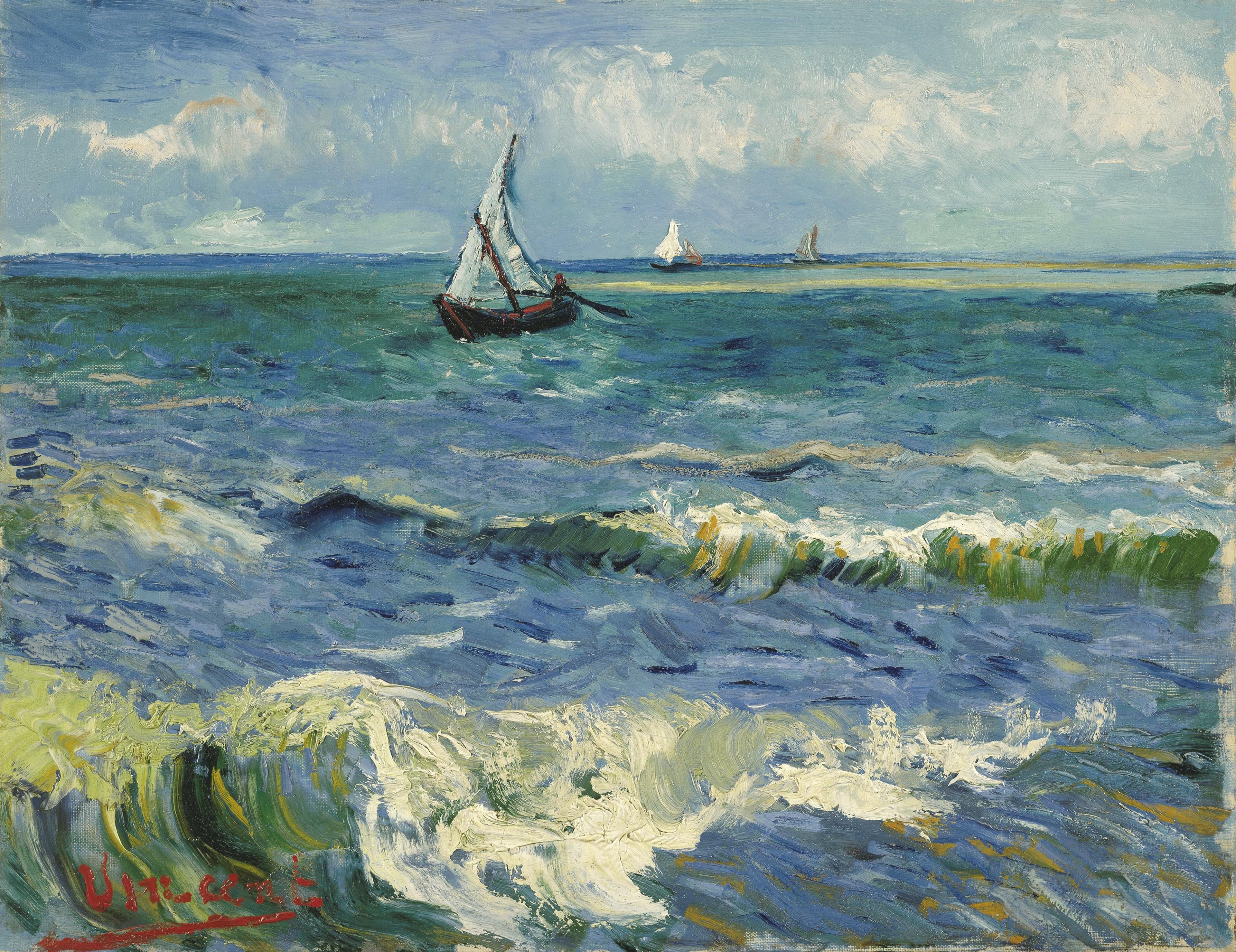 Seascape Near Les Saintes Maries De La Mer Vincent Van Gogh